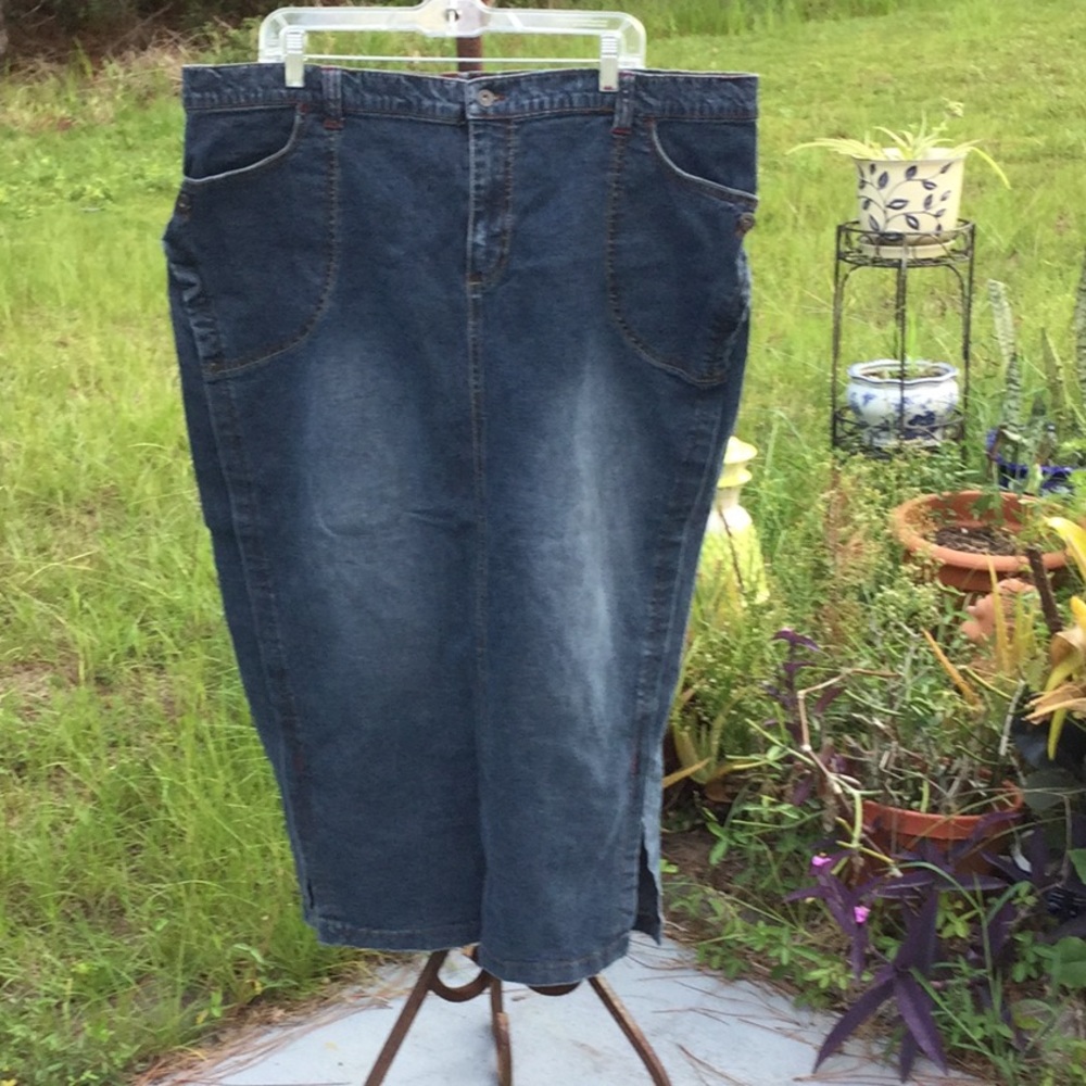 🦋Defuze USA 🇺🇸 Brand Size 24 So Fun Long Denim Skirt Wardrobe Must Have 🦋